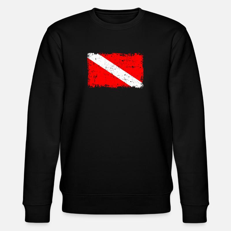 Taucher Flagge - Stanley/Stella Unisex Bio-Sweatshirt CHANGER  - Schwarz