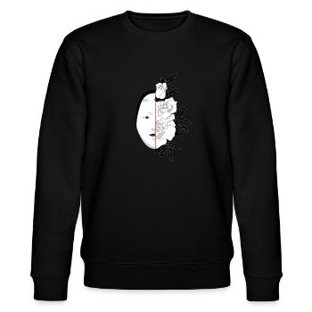 JAPAN MASK - Stanley/Stella CHANGER Unisex Organic Sweatshirt - black - Front - Nik (191cm) & Marisol (170cm)