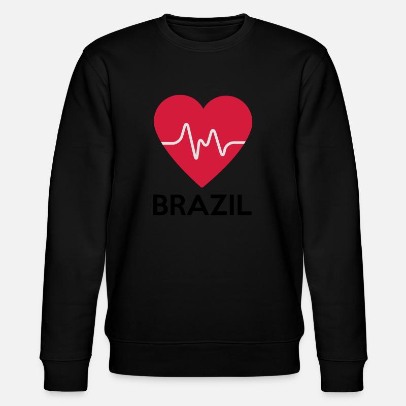 Herz Brazil - Stanley/Stella Unisex Bio-Sweatshirt CHANGER  - Schwarz