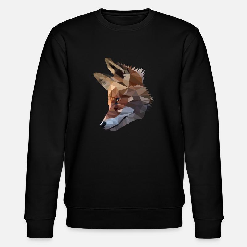 Fox head polygon fox - Stanley/Stella CHANGER Unisex Organic Sweatshirt - black