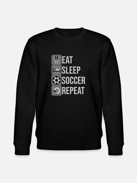 Eat Sleep Soccer Repeat - Stanley/Stella CHANGER Unisex Organic Sweatshirt - black