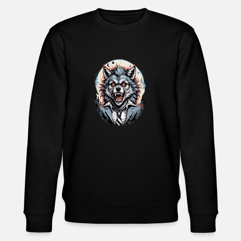 WERWOLF im Kostüm 1 - Stanley/Stella Unisex Bio-Sweatshirt CHANGER  - Schwarz