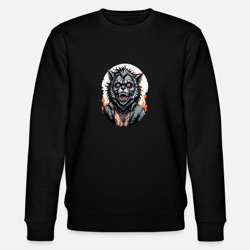 WERWOLF Kostüm 9 - Stanley/Stella Unisex Bio-Sweatshirt CHANGER  - Schwarz