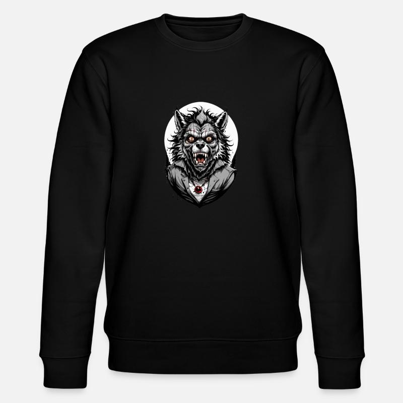 WERWOLF Kostüm 11 - Stanley/Stella Unisex Bio-Sweatshirt CHANGER - Schwarz