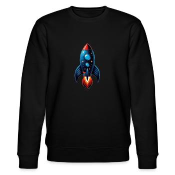 Raketenstarter | Spacemen - Stanley/Stella Unisex Bio-Sweatshirt CHANGER  - Schwarz - Vorne - Nik (191cm) & Marisol (170cm)