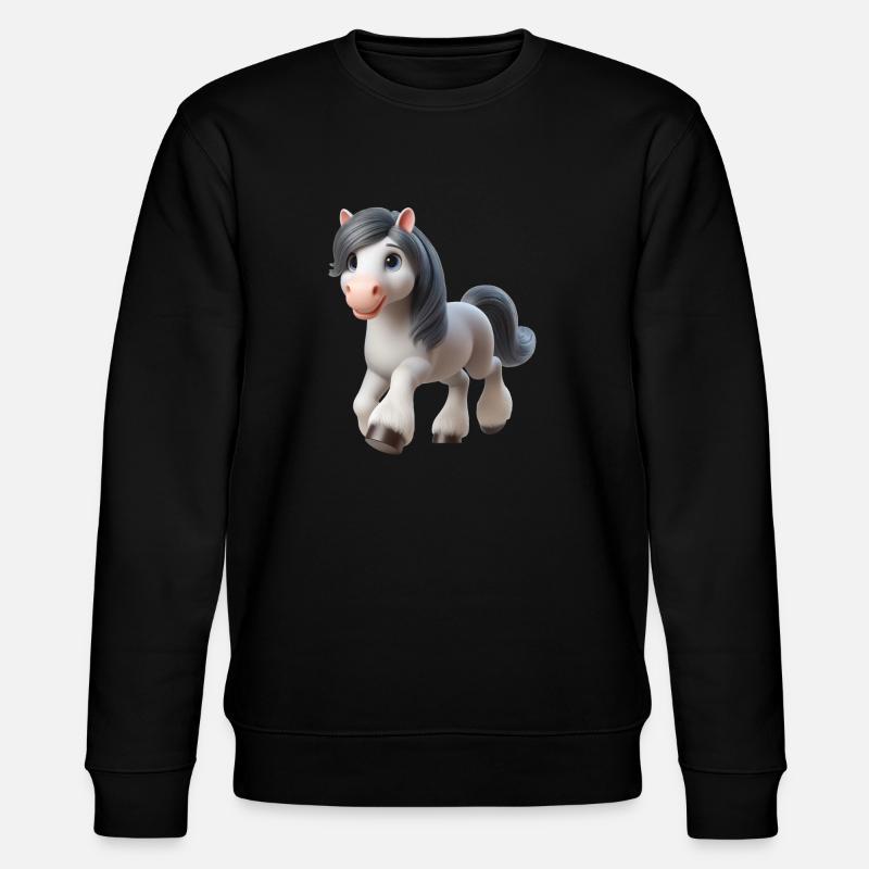 Pferd 2 - Stanley/Stella Unisex Bio-Sweatshirt CHANGER  - Schwarz