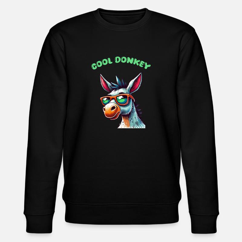 esel comic cool - Stanley/Stella Unisex Bio-Sweatshirt CHANGER  - Schwarz