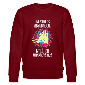 Um Stress Abzubauen Male Ich Mandalas Aus Kollegen - Stanley/Stella Unisex Bio-Sweatshirt CHANGER  - Burgunderrot - Vorne - Nik (191cm) & Marisol (170cm)