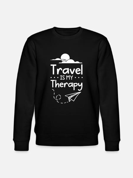 Travel is My Therapy - Stanley/Stella CHANGER Unisex Organic Sweatshirt - black