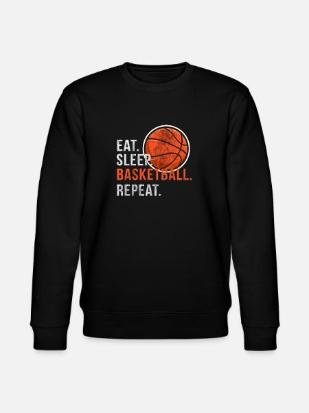 Eet Sleep Basketball Repeat - Scratch - Stanley/Stella Uniseks bio-sweatshirt CHANGER - zwart