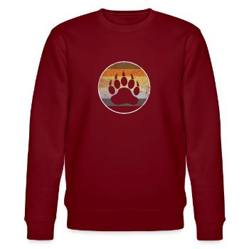 Stay Wild Geschenk Bärenkrallen Bären Pfote Bär - Stanley/Stella Unisex Bio-Sweatshirt CHANGER  - Burgunderrot - Vorne - Nik (191cm) & Marisol (170cm)