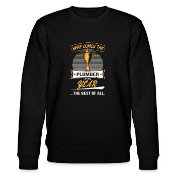 Trophy Trophy for Plumber of the Year - Stanley/Stella CHANGER Unisex Organic Sweatshirt - black - Front - Nik (191cm) & Marisol (170cm)