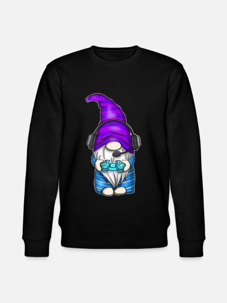 Gamer Gaming Gnome - Stanley/Stella CHANGER Unisex Organic Sweatshirt - black
