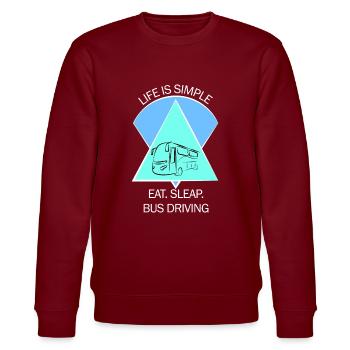 Bus Busfahrer Schulbus Autobus Busfahrerin - Stanley/Stella Unisex Bio-Sweatshirt CHANGER  - Burgunderrot - Vorne - Nik (191cm) & Marisol (170cm)