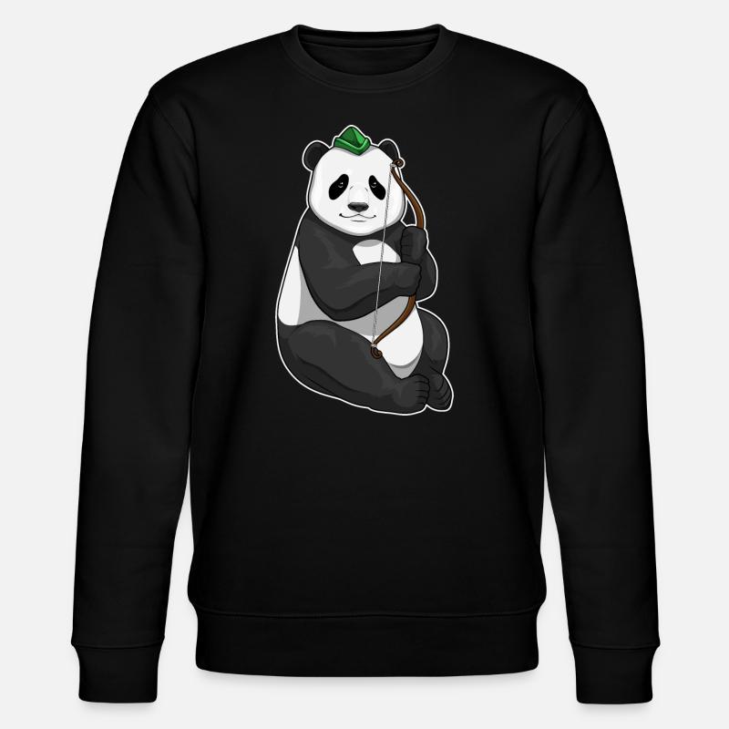 Panda Archer Bow - Stanley/Stella CHANGER Unisex Organic Sweatshirt - black
