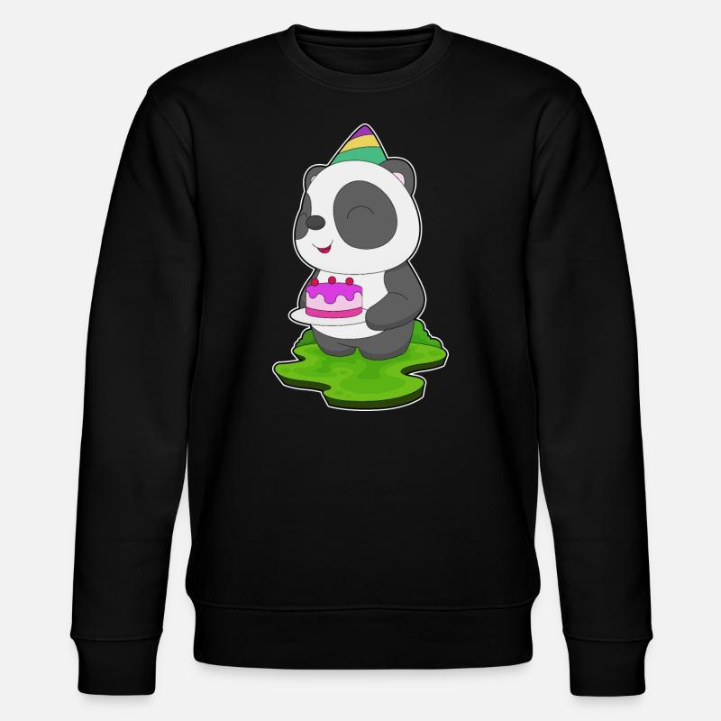 Panda Birthday Cake - Stanley/Stella CHANGER Unisex Organic Sweatshirt - black