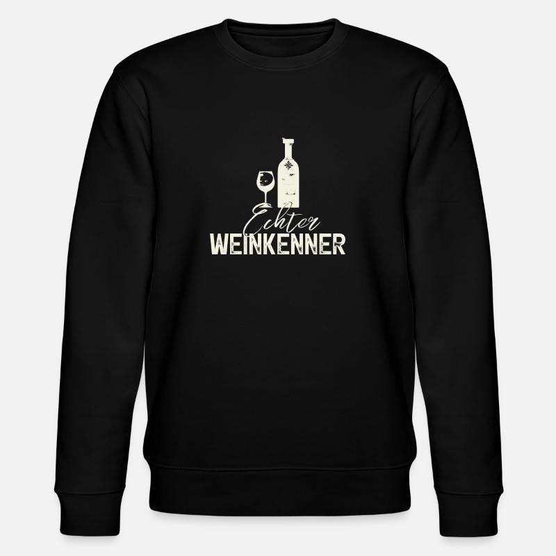 Echter Weinkenner, Weisswein Wein - Stanley/Stella Unisex Bio-Sweatshirt CHANGER  - Schwarz