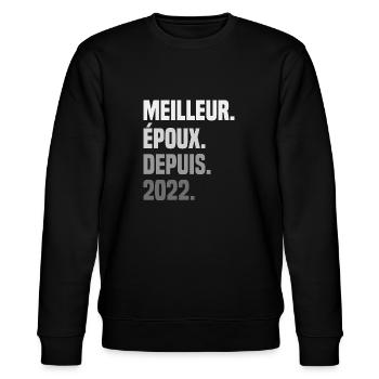 Meilleur Époux Depuis 2022 - Sweat bio CHANGER Stanley/Stella Unisexe - noir - Devant - Nik (191cm) & Marisol (170cm)