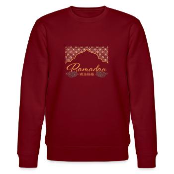Ramadan Mubarak/Eid /Muslim /Islam/Allah - Stanley/Stella CHANGER Unisex Organic Sweatshirt - burgundy - Front - Nik (191cm) & Marisol (170cm)