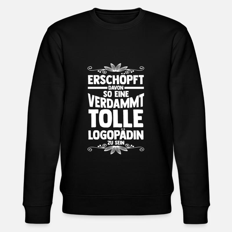 Logopädie Logopädin - Stanley/Stella Unisex Bio-Sweatshirt CHANGER  - Schwarz