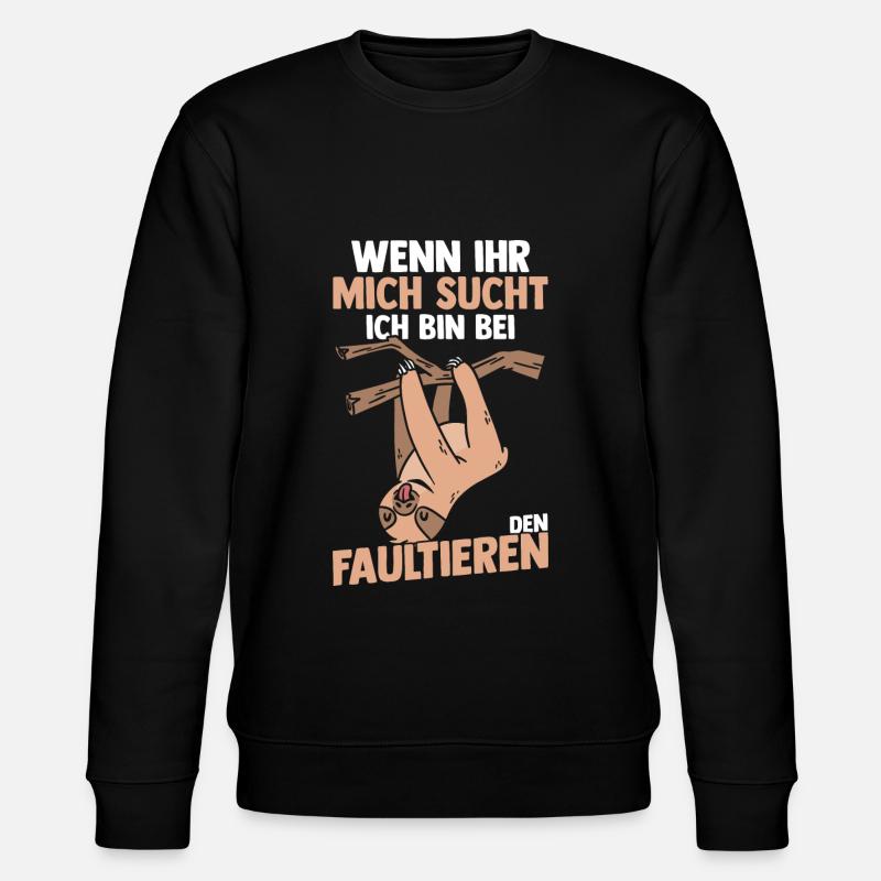 Faultier - Stanley/Stella Unisex Bio-Sweatshirt CHANGER  - Schwarz
