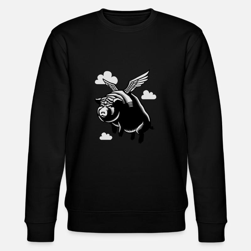 Flying Pig - Stanley/Stella Unisex Bio-Sweatshirt CHANGER  - Schwarz