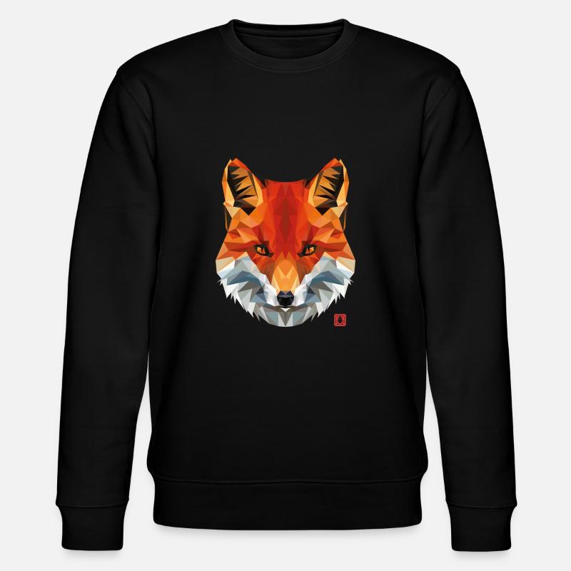 geometric fox - Stanley/Stella CHANGER Unisex Organic Sweatshirt - black