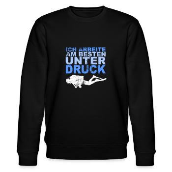 Tauchen Druck Luft Spruch Lustig Geschenk Taucher - Stanley/Stella Unisex Bio-Sweatshirt CHANGER  - Schwarz - Vorne - Nik (191cm) & Marisol (170cm)