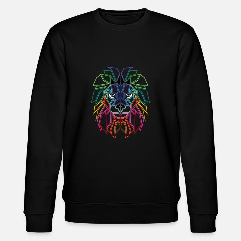 Löwe Löwenkopf Polygon - Stanley/Stella Unisex Bio-Sweatshirt CHANGER  - Schwarz