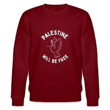 Peace Dove Free Palestine BLM War Peace Gaza Under - Stanley/Stella Unisex Bio-Sweatshirt CHANGER  - Burgunderrot - Vorne - Nik (191cm) & Marisol (170cm)