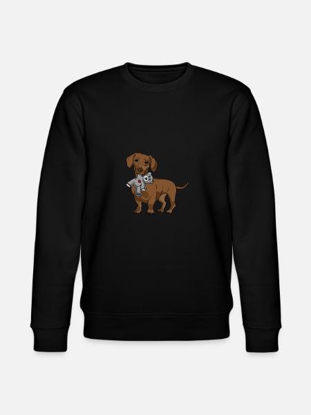 Dachshund Karkeakarvainen Dachshund Dachshund Muhkea - Stanley/Stella CHANGER unisex luomu-collegepaita - musta