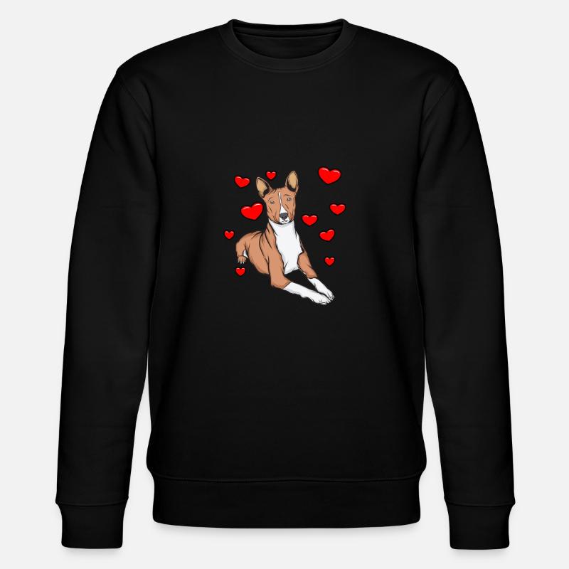 Basenji mit Herzen - Stanley/Stella Unisex Bio-Sweatshirt CHANGER  - Schwarz