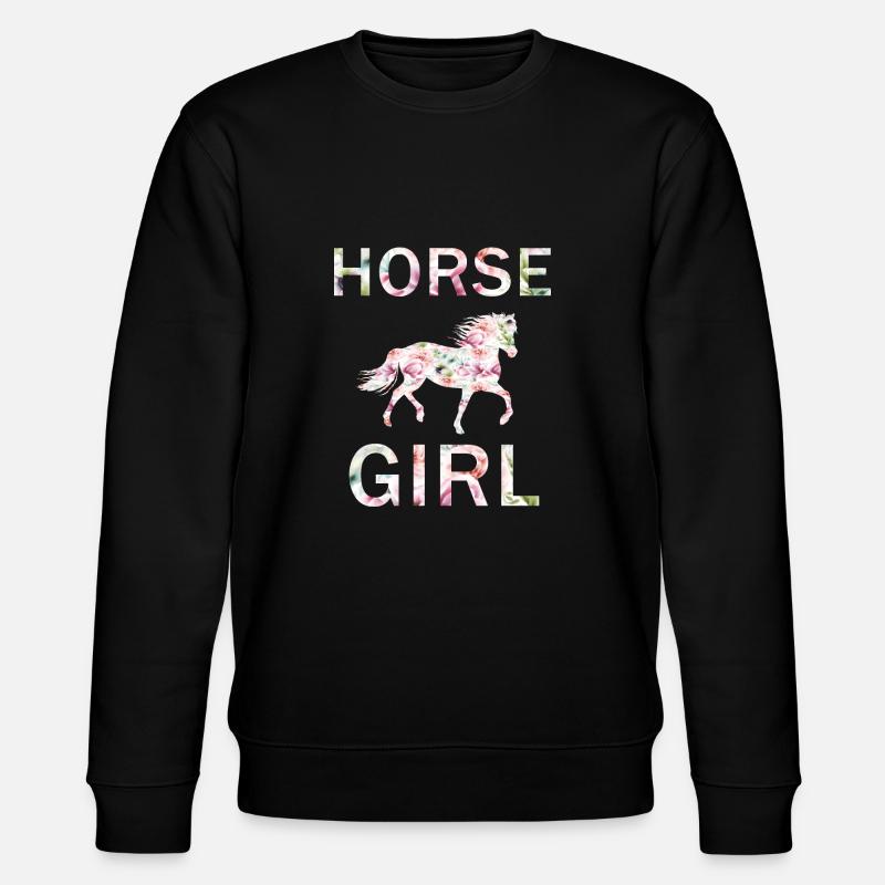 Pferdemädchen - Stanley/Stella Unisex Bio-Sweatshirt CHANGER  - Schwarz