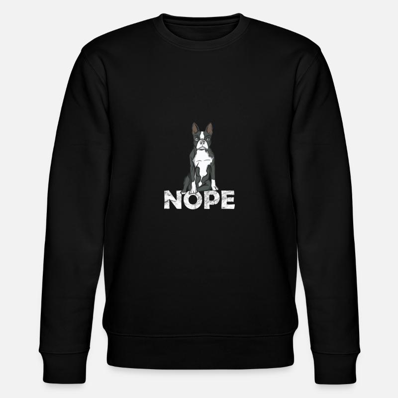 Boston Terrier - Stanley/Stella Unisex Bio-Sweatshirt CHANGER  - Schwarz