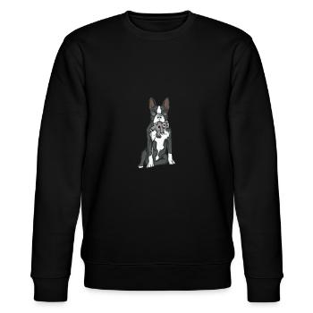 Boston Terrier - Sweat bio CHANGER Stanley/Stella Unisexe - noir - Devant - Nik (191cm) & Marisol (170cm)