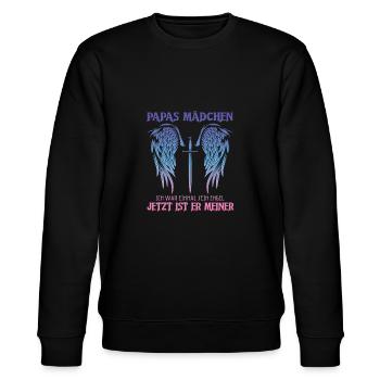 Papas Mädchen Ich War Einmal Sein Engel - Stanley/Stella Unisex Bio-Sweatshirt CHANGER  - Schwarz - Vorne - Nik (191cm) & Marisol (170cm)