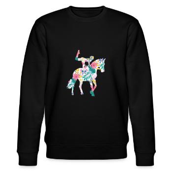 Voltigieren Volti Voltigier Pferde Pferdemädchen - Stanley/Stella Unisex Bio-Sweatshirt CHANGER  - Schwarz - Vorne - Nik (191cm) & Marisol (170cm)