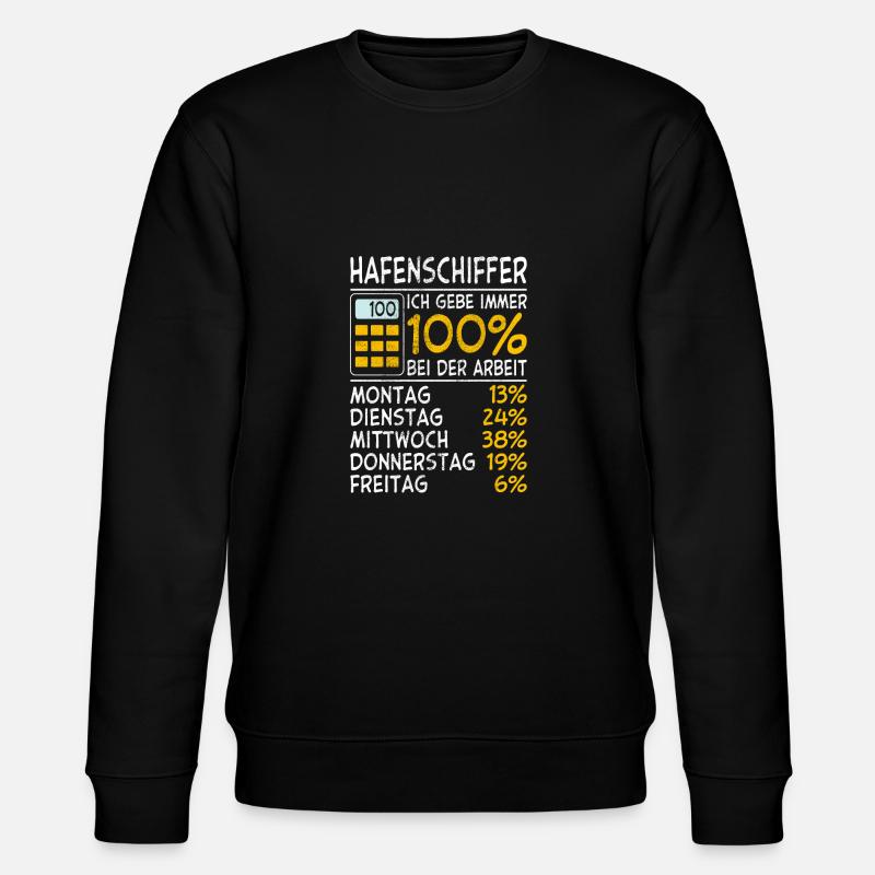 Hafenschiffer Immer 100% - Stanley/Stella Unisex Bio-Sweatshirt CHANGER  - Schwarz