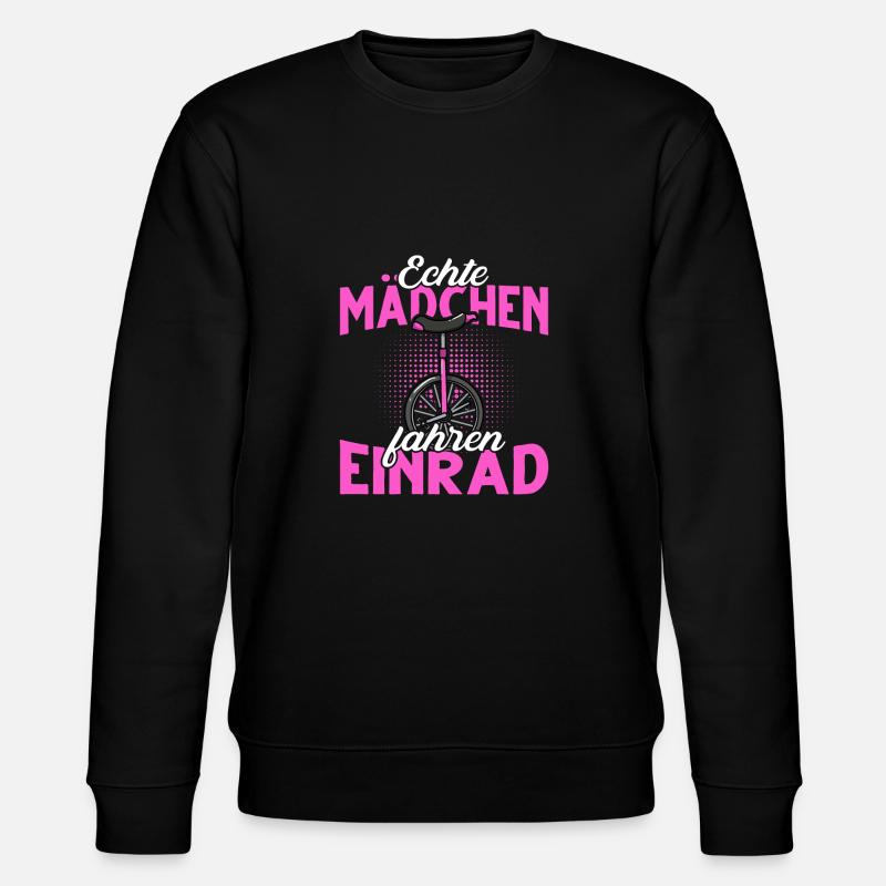 Echte Mädchen fahren Einrad - Stanley/Stella Unisex Bio-Sweatshirt CHANGER  - Schwarz