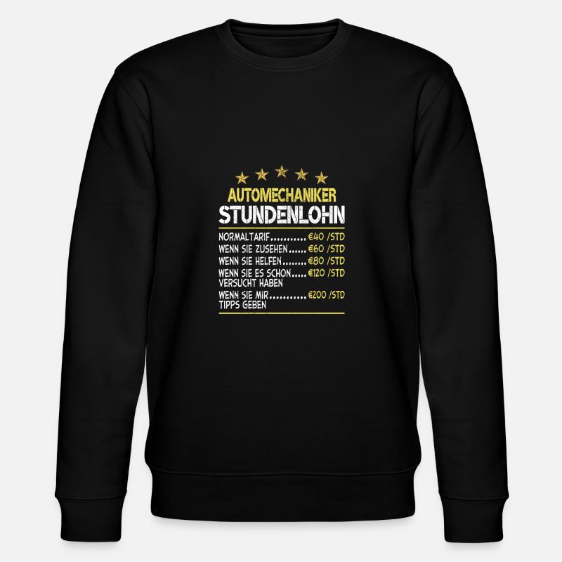 Stundenlohn Automechaniker - Stanley/Stella Unisex Bio-Sweatshirt CHANGER  - Schwarz