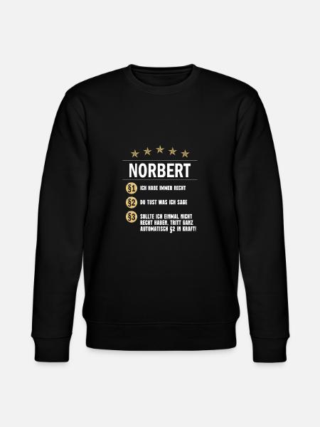 Norbert Habe immer Recht Namenstag - Stanley/Stella Unisex Bio-Sweatshirt CHANGER  - Schwarz