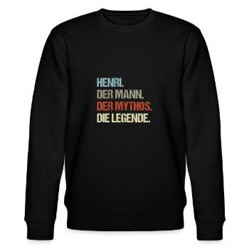 Henri der Mann der Mythos die Legende - Stanley/Stella Unisex Bio-Sweatshirt CHANGER  - Schwarz - Vorne - Nik (191cm) & Marisol (170cm)