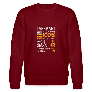 Tankwart Immer 100% - Stanley/Stella Unisex Bio-Sweatshirt CHANGER  - Burgunderrot - Vorne - Nik (191cm) & Marisol (170cm)