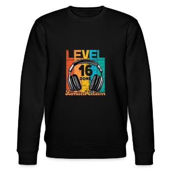 Gaming Geburtstag 16 Jahre Level 16 Complete - Stanley/Stella Unisex Bio-Sweatshirt CHANGER  - Schwarz - Vorne - Nik (191cm) & Marisol (170cm)