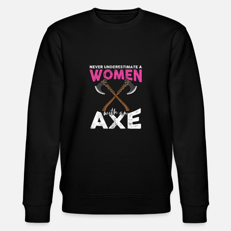 Throwing an axe - Stanley/Stella CHANGER Unisex Organic Sweatshirt - black