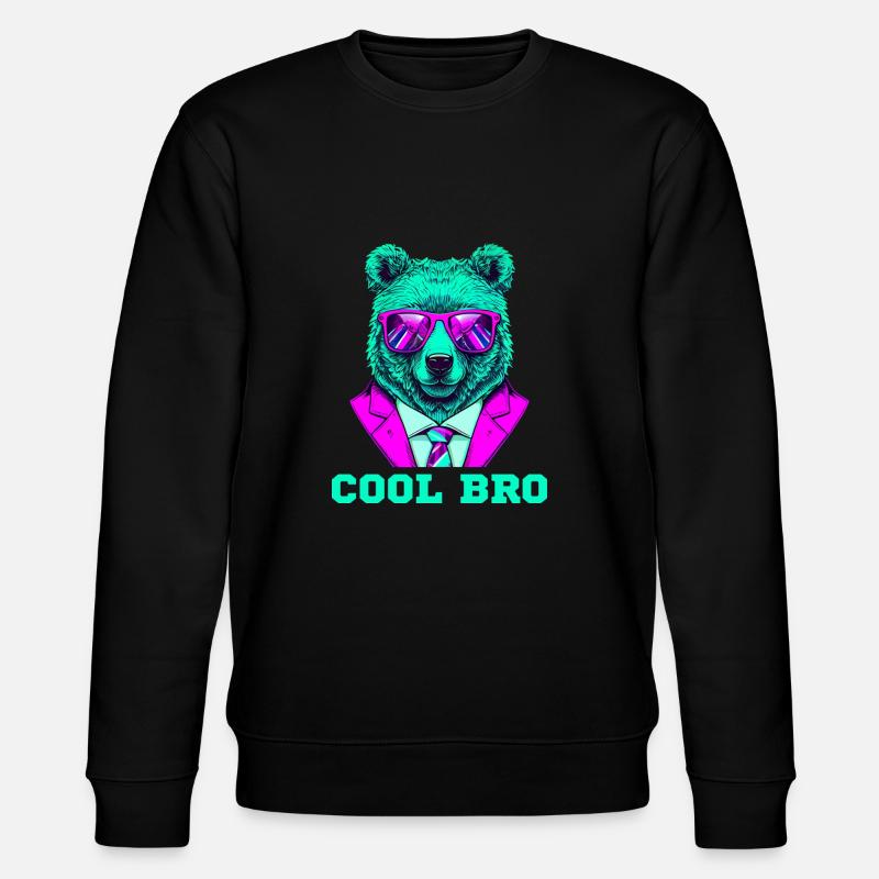 cool bro bär - Stanley/Stella Unisex Bio-Sweatshirt CHANGER  - Schwarz