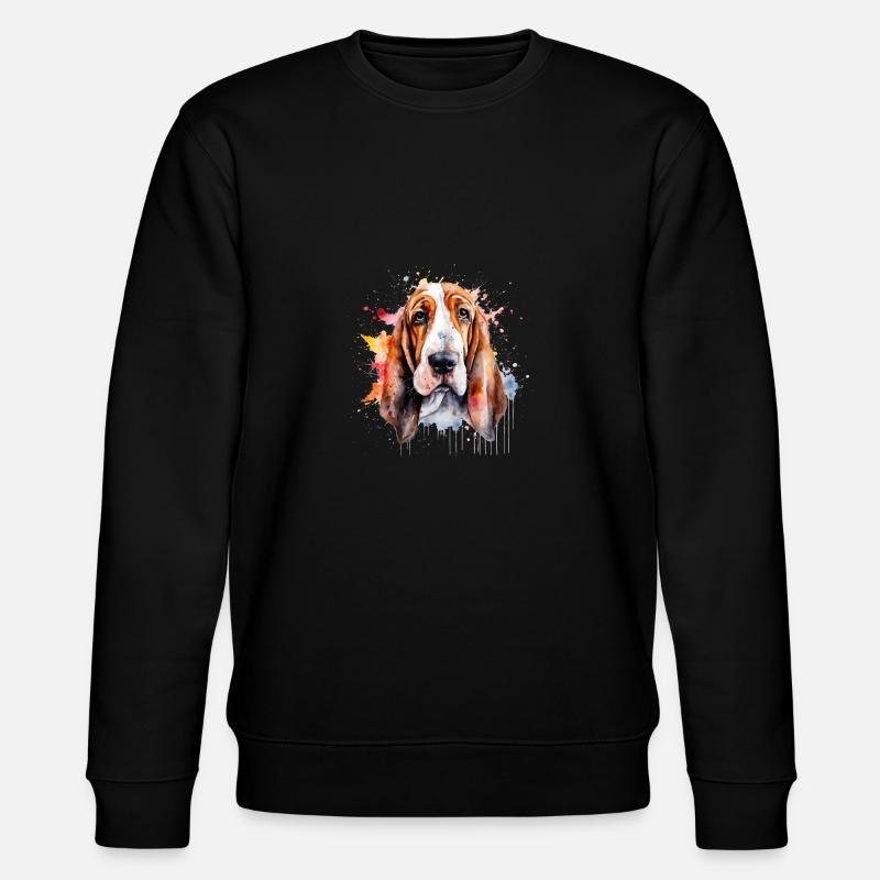 Basset Hound - Stanley/Stella Unisex Bio-Sweatshirt CHANGER  - Schwarz