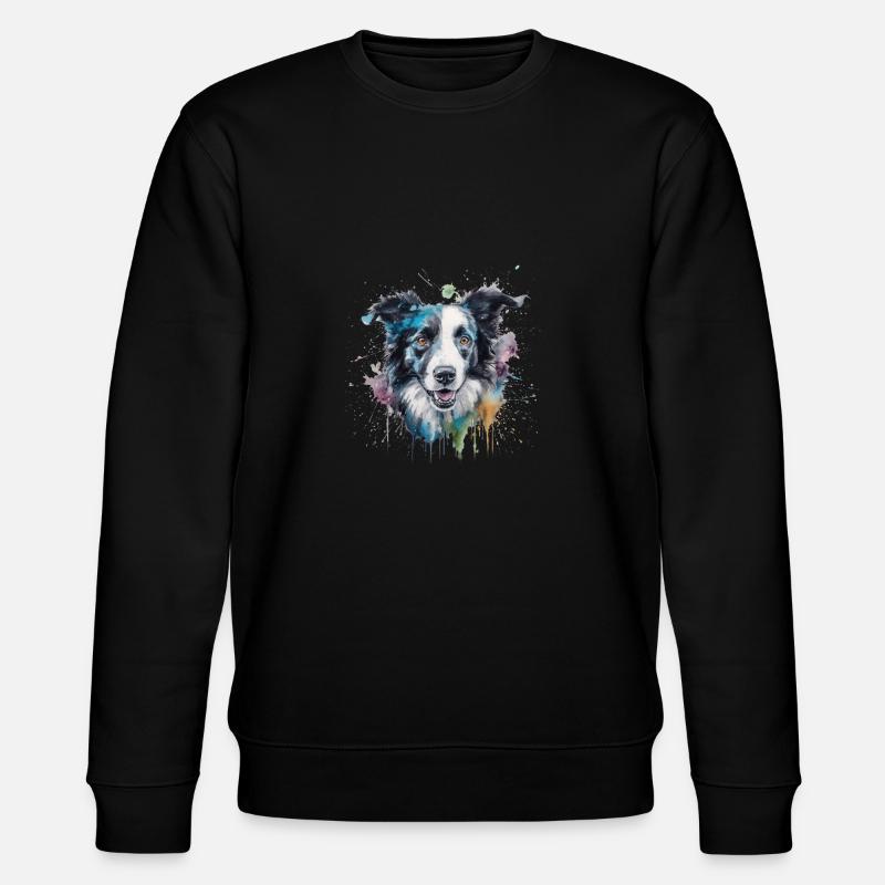 Border Collie - Stanley/Stella CHANGER Unisex Organic Sweatshirt - black