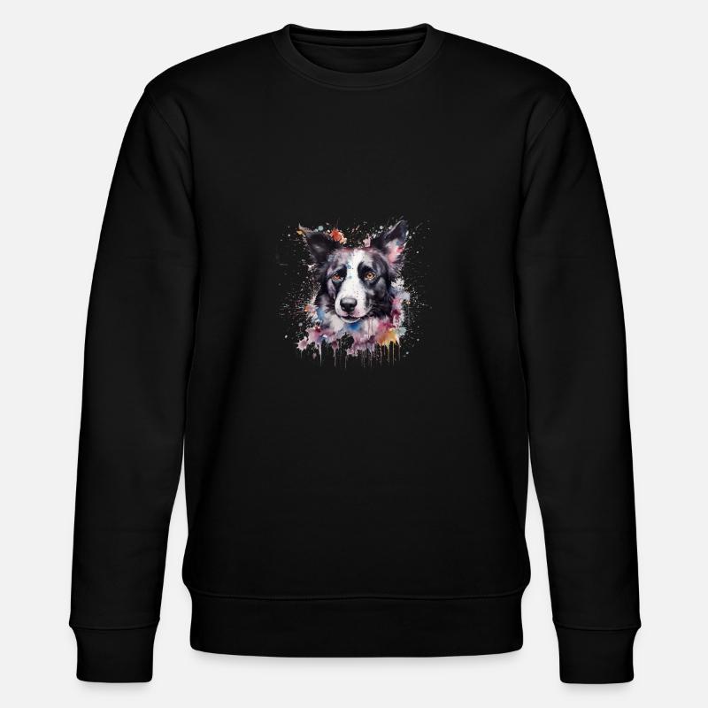 Border Collie - Stanley/Stella CHANGER Unisex Organic Sweatshirt - black