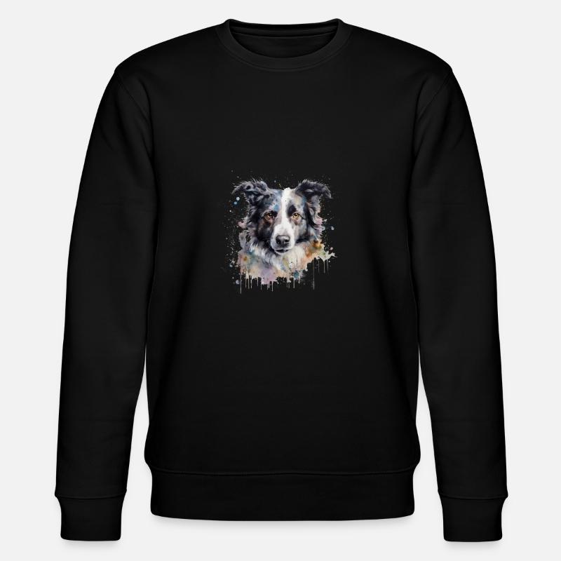 Border Collie - Stanley/Stella Unisex Bio-Sweatshirt CHANGER  - Schwarz